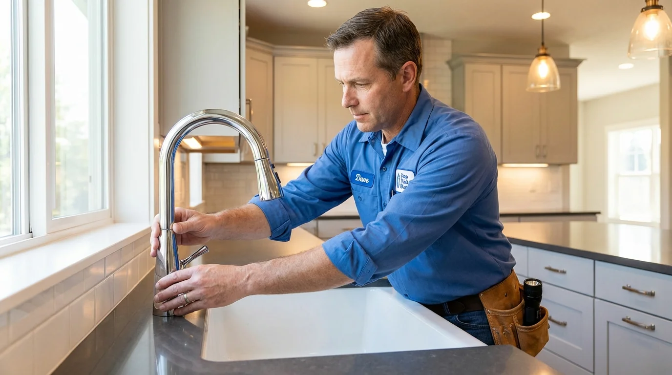 Kitchen faucet installation by Johns Plumbing LLC in Union Grove